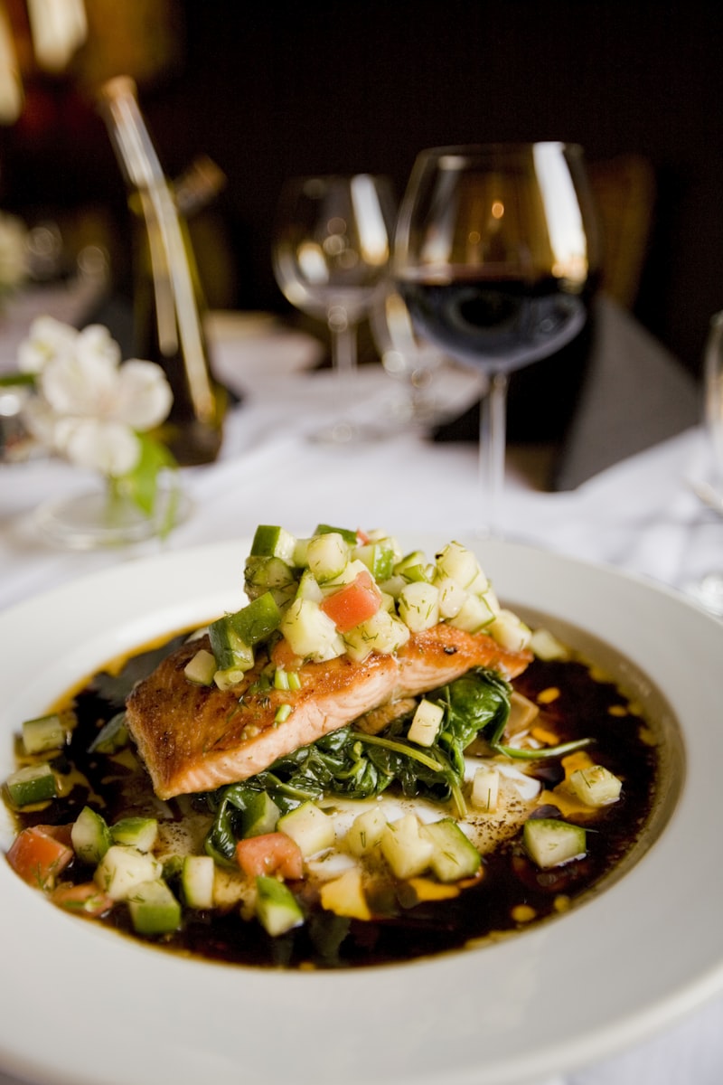 Pan-seared salmon with herbs and lemon